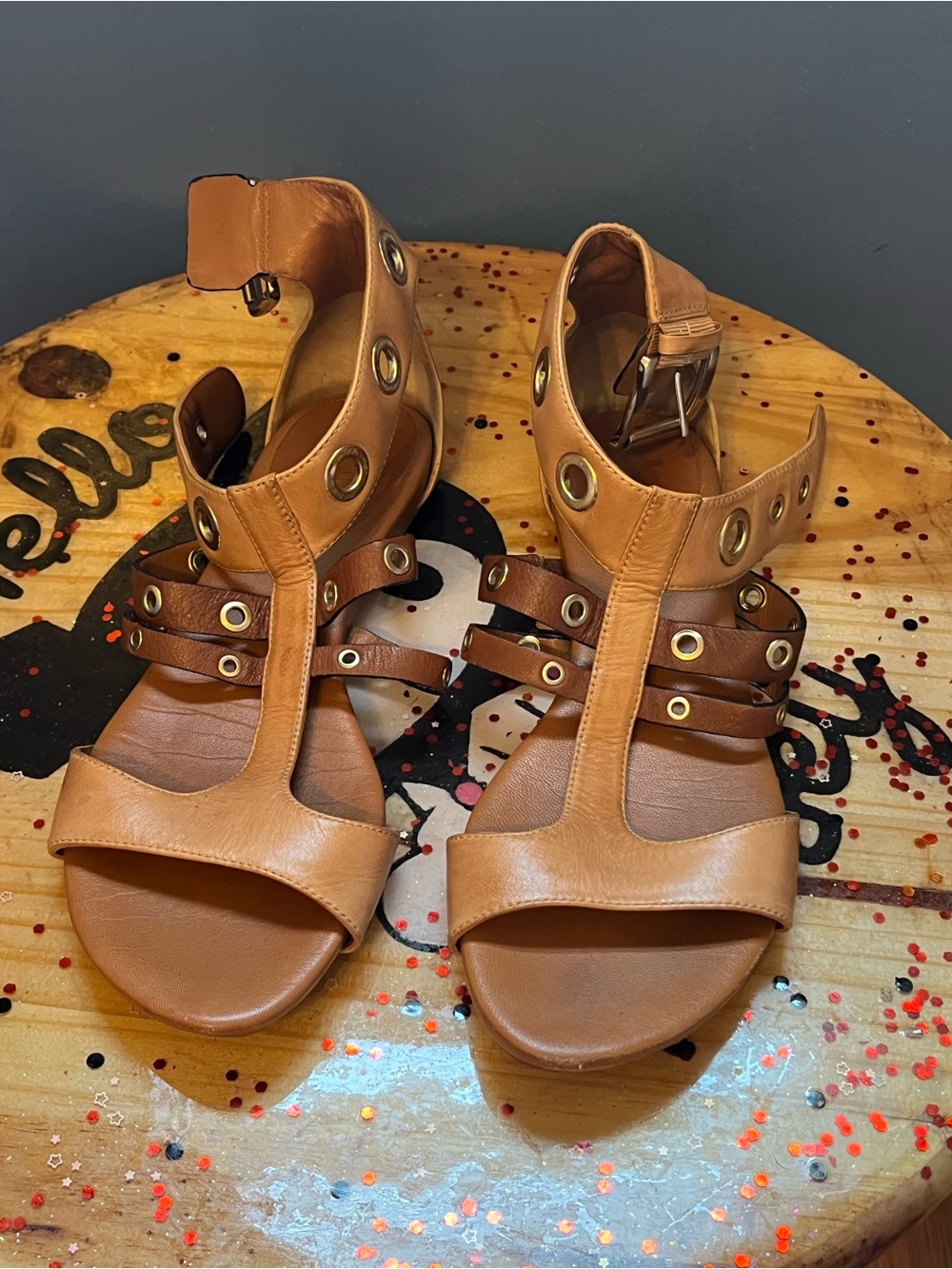 SZ 8 Cole Haan Air Whitney Gladiator Sandals Brown Leather - Picture 3 of 7